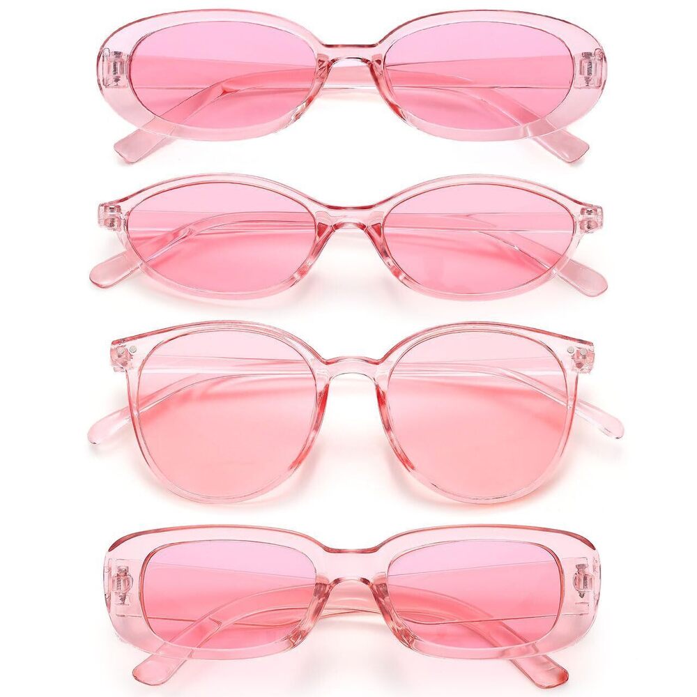 6426 4 Pack Pink Sunglasses Bulk Retro Party Sunglasses Party Favor Funky